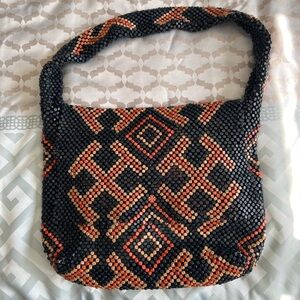 Wooden beaded Tory Burch bag